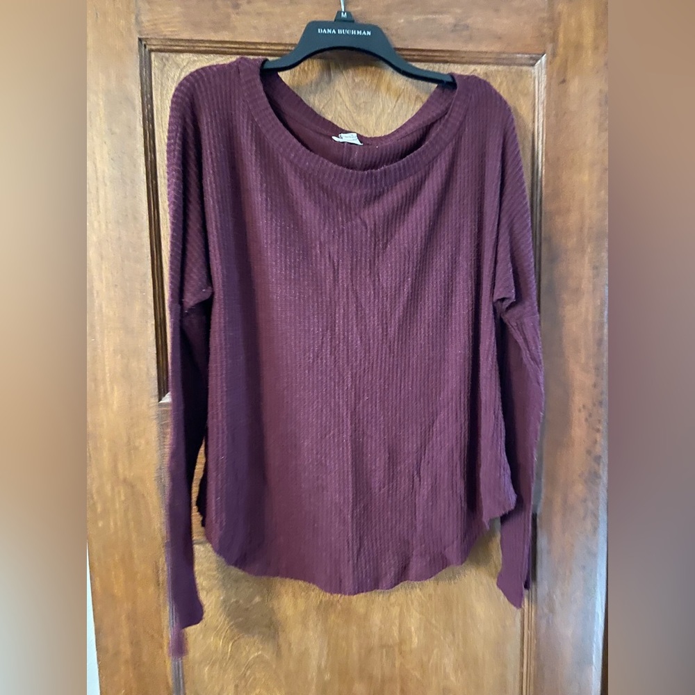 Maroon Waffle Knit Sweater
